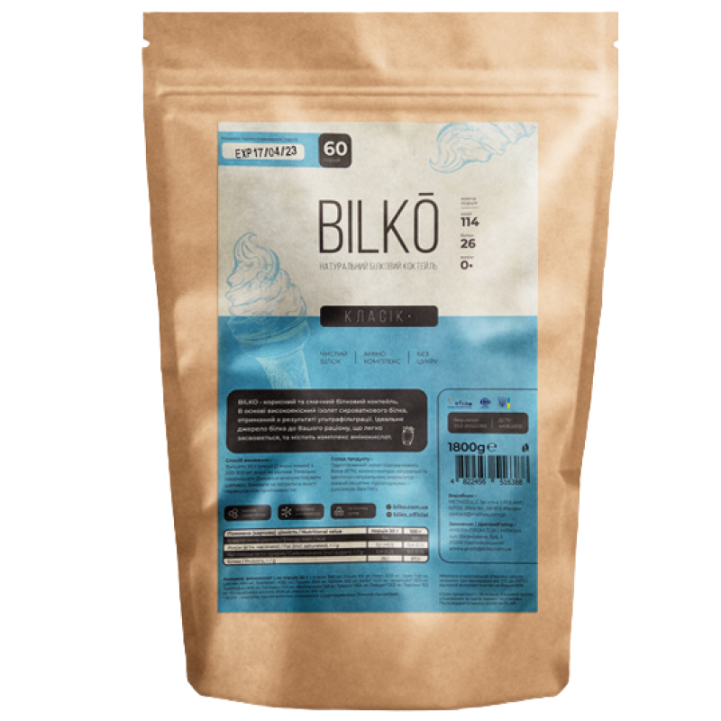 Протеиновый коктейль Bilko Молоко 1,8 кг